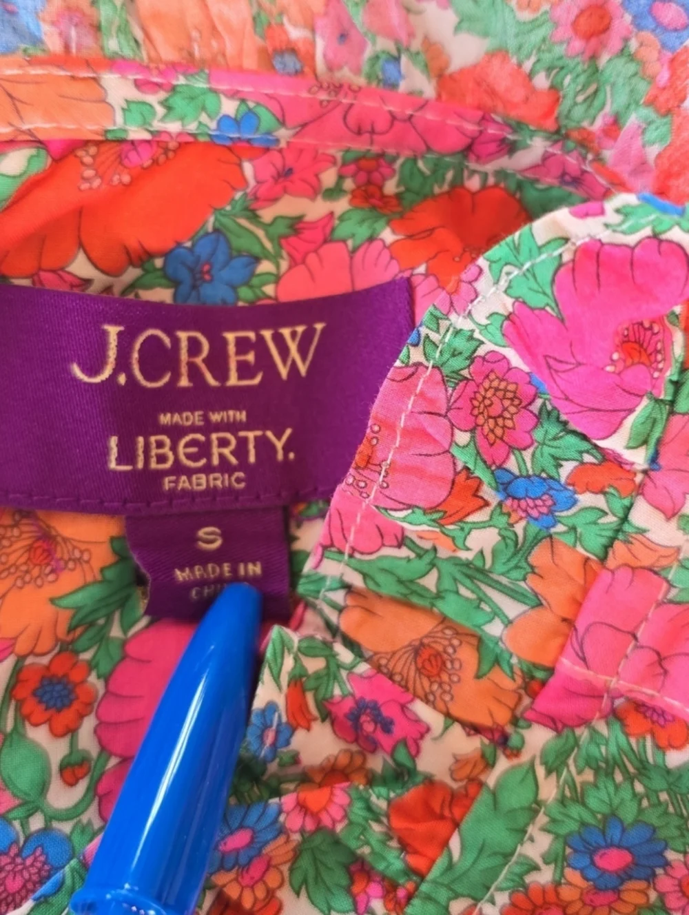 J. Crew Smocked Puff-Sleeve Top in Liberty® Meadow Song Fabric Size Small